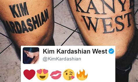 Kim Kardashian Praises Fan Who Got Her Name Tattooed Daily Mail Online