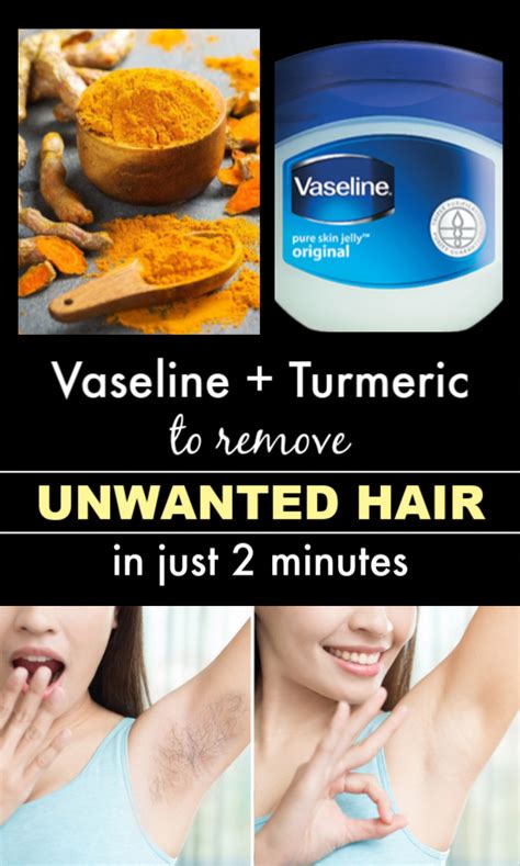 remove unwanted hair in 2 minutes with vaseline and turmeric beauty beautytips unwanted