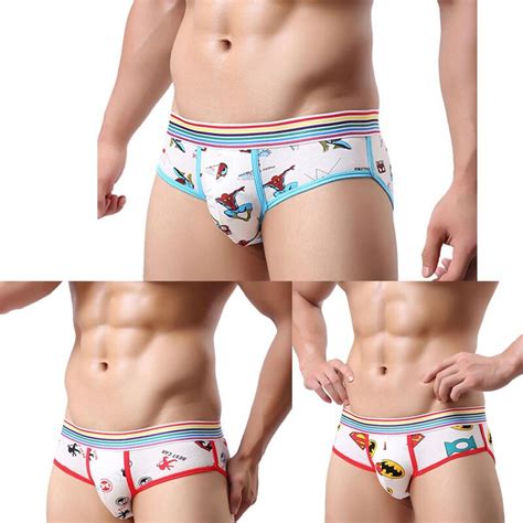3pcslot Sexy Men Superman Print Briefs Underwear Soft Men Calzoncillos