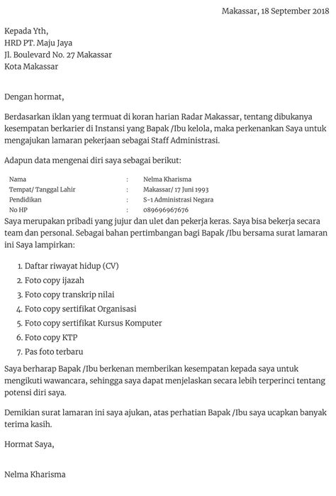 Saya mengajukan surat lamaran untuk bergabung menjadi digital marketing pada pt. 27+ mengajukan lamaran contoh surat lamaran kerja tulis ...