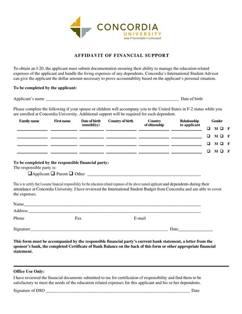 Affidavit Of Financial Support 12 Examples Format Pdf