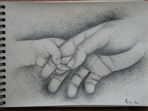 Hands Baby Hold The Big One Dad Drawing Hand Art Drawing Pencil