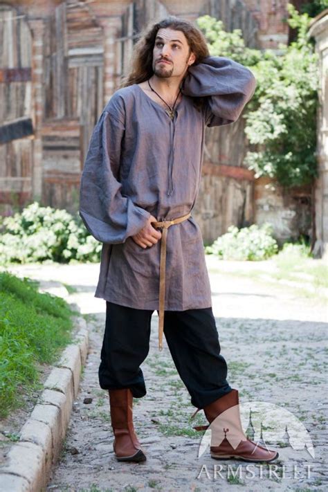 Medieval Classic Shirt Natural Flax Linen Medieval Clothing Medieval