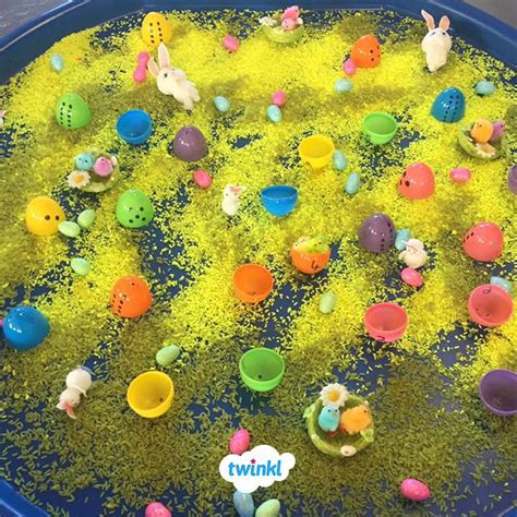 Easter Themed Maths Tuff Tray Activity Can Your Children Fit The Egg