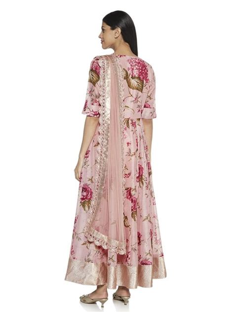 Buy Vark By Westside Pink Floral Maxi Dress And Dupatta Set For Women Online Tata Cliq
