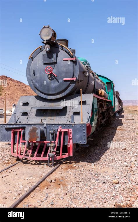 Hejaz Railway Locomotive In Wadi Rum Station Aqaba Jordan Stock Photo