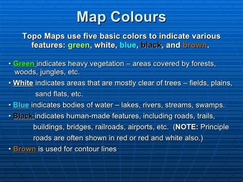 What Does Color Indicate On A Topographic Map | Tourist Map Of English