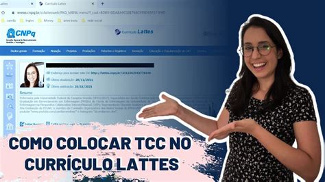 Como Colocar Tccmonografia No CurrÍculo Lattes Youtube