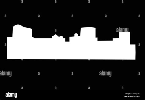 White Charleston Skyline Silhouette On Black Background Stock Vector