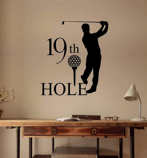 19th Hole Man Golfer Sports Decal Vinyl Wall Lettering Golf Fashion