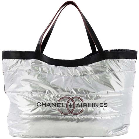 Chanel Airlines Reversible Tote Terry Cloth Large At 1stdibs