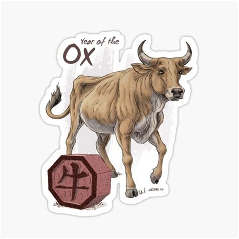 Year Of The Ox Sticker For Sale By Stephsmith Redbubble
