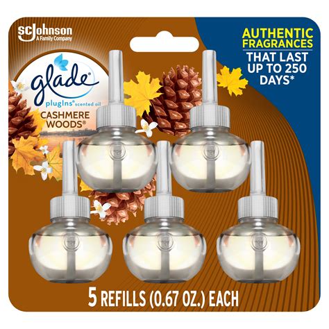 Glade Plugins Refill 5 Ct Cashmere Woods 335 Fl Oz Total Scented