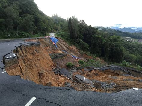 Part Of Kinabalu Park Road Collapses Landslides In Seven Areas After