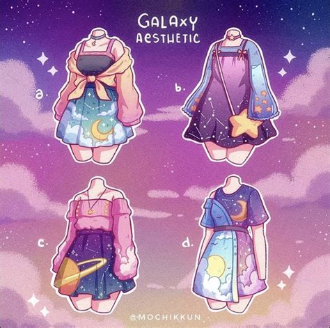 Mochikkun Galaxy Aesthetic Drawing Anime Clothes Cute Drawings Art