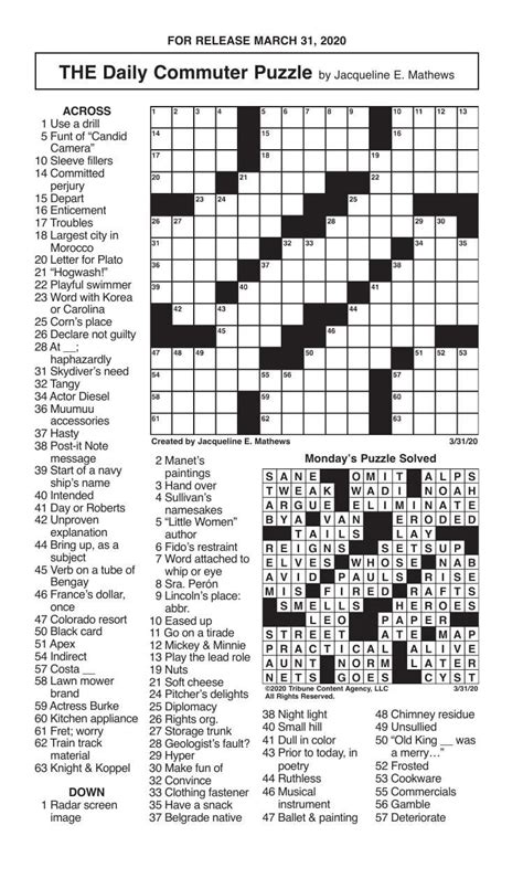 Crossword By Mathews 331 Messenger