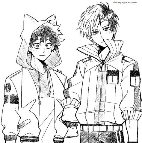 Todoroki and Midoriya Coloring Pages - My Hero Academia Coloring Pages