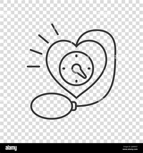 Arterial Blood Pressure Icon In Flat Style Heartbeat Monitor Vector