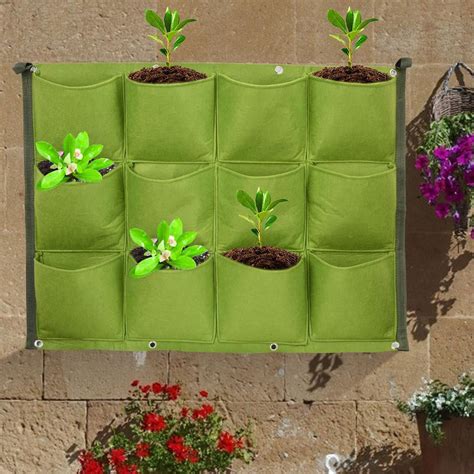 Lyumo 12 Pockets Vertical Greening Hanging Wall Outdoor Garden Plant