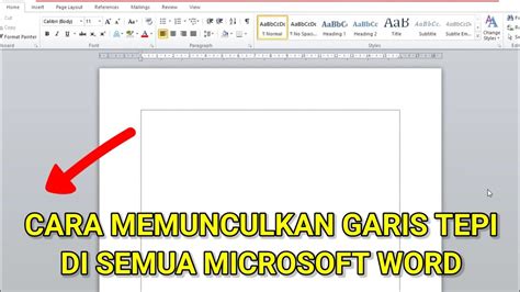 Cara Memunculkan Garis Tepi Atau Margins Di Microsoft Word Youtube