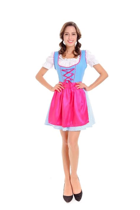 New Adult Women Oktoberfest Costume German Wench Uniforms Bavarian