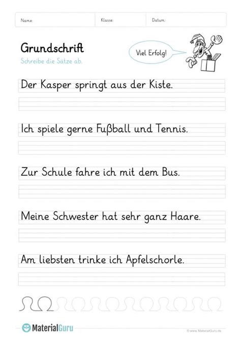 Lehrer können sich mit der schulausgangsschrift (sas), arbeitsblätter mit unterschiedlichen aufgabenstellungen (z.b. Grundschrift | Lesen lernen 1 klasse, Arbeitsblätter