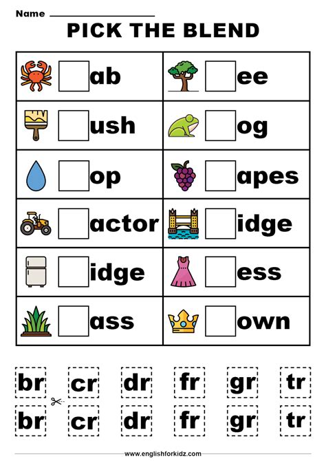 Blending Words Worksheet For Kindergarten
