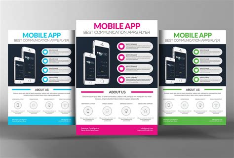 Edacious free ui kit (.psd). Mobile App Flyer Template | Creative Photoshop Templates ...