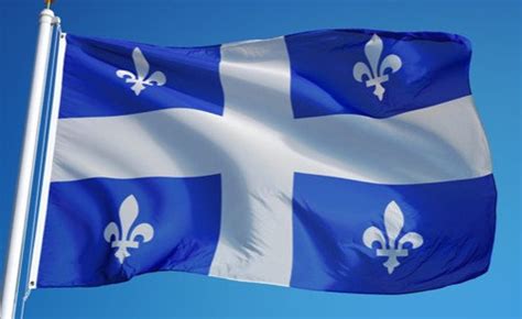 Quebec National Big Waving Pole Flag Drapeau Fleur De Lis Lys Etsy