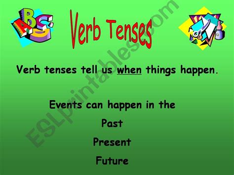 Esl English Powerpoints Intro To Verb Tenses