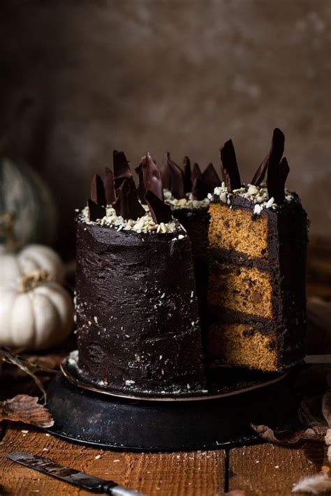 Chocolate Bourbon Pumpkin Cake Halloween Desserts Fall Desserts Just