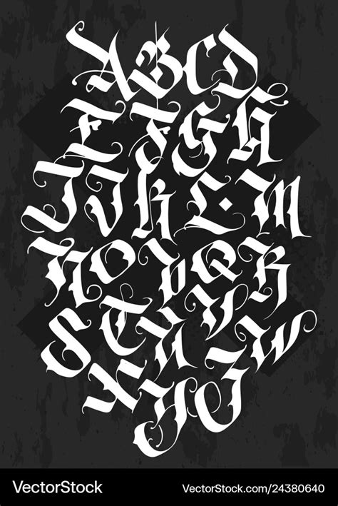 Gothic Calligraphy Letters A Z