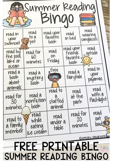 Summer Reading Bingo - Primary Playground | Summer reading activities, Summer reading challenge ...