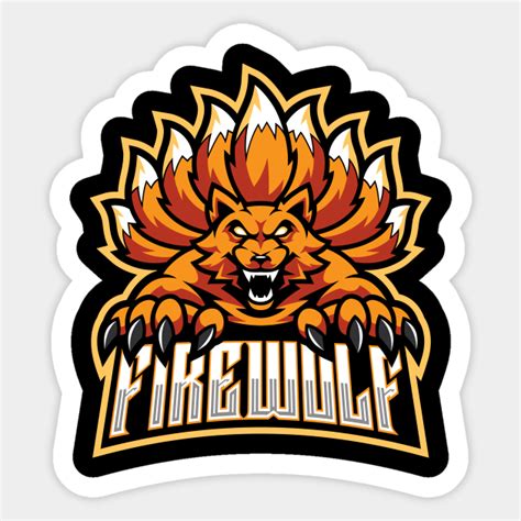 Fire Wolf Logos Fire Wolf Designer Sticker Teepublic