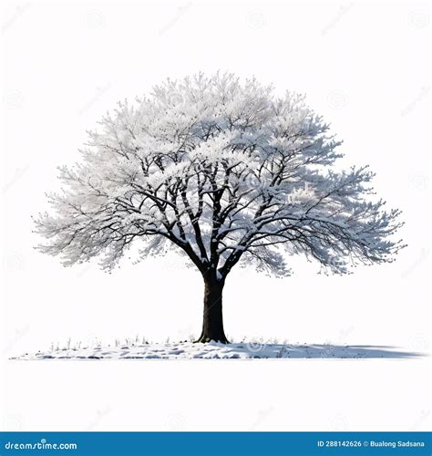 Silhouettes Of Oak Trees In Winter Stock Illustration Illustration