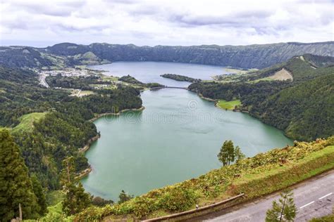 Lake Of Sete Cidades On Sao Miguel Island Azores Portugal Stock Image