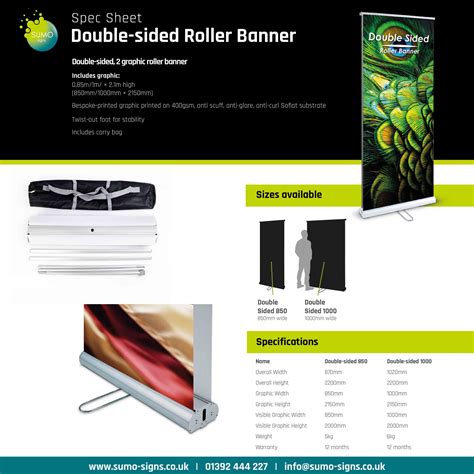 Custom Printed Double Sided Roller Banners Sumo Signs 01392 444227