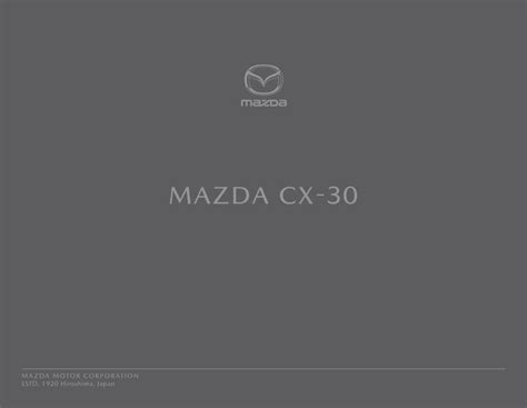2020 Mazda Cx 30 Brochurepdf 143 Mb Data Sheets And Catalogues
