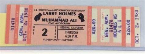 Sold Price Larry Holmes Vs Muhammad Ali Ticket Invalid Date Pst
