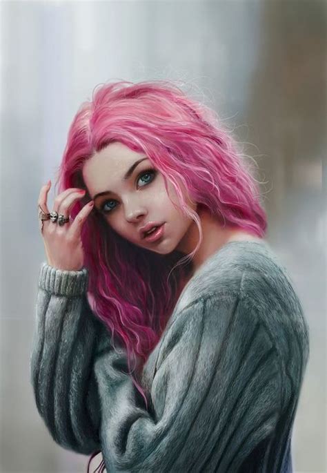 Pink Haired Girl Digital Art Little Witch Fantasy Art Inspiration