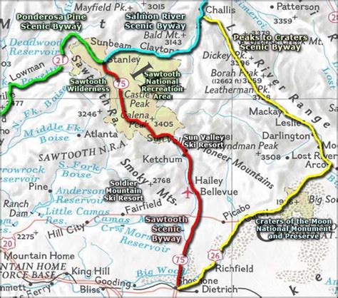 Sawtooth Scenic Byway Area Map Byways Scenic Byway Scenic