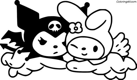 Kuromi And My Melody Coloring Page Coloringall