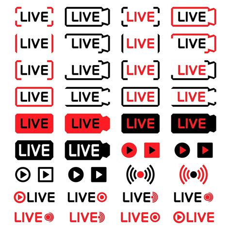 Set Of Live Streaming Icons Live Broadcast Icons Isolated On White