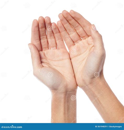 Woman Cupped Hands Stock Image Image Of Sign Empty 36194829
