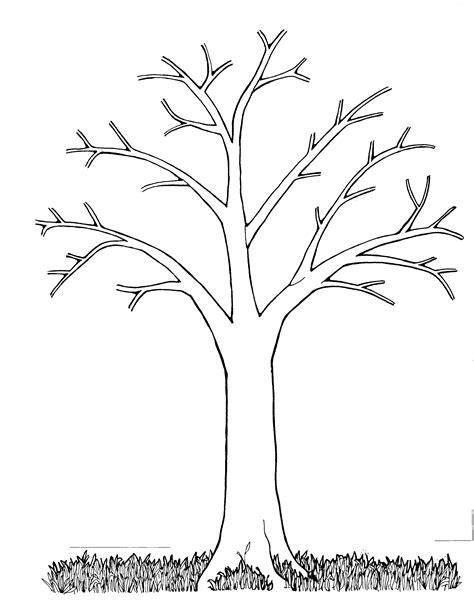 Tree Template With Leaves