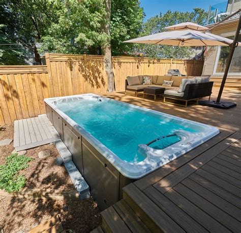 Pin By Tiffany Gross On Deck Layout For Swim Spa And Hot Tub Swim Spa Landscaping Backyard