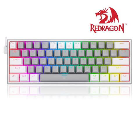 Redragon K617 Fizz 60 Wired Rgb Gaming Keyboard Graywhite 61 Keys