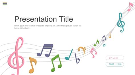 This Is A Powerpoint Template With A Music Theme Simple Style And