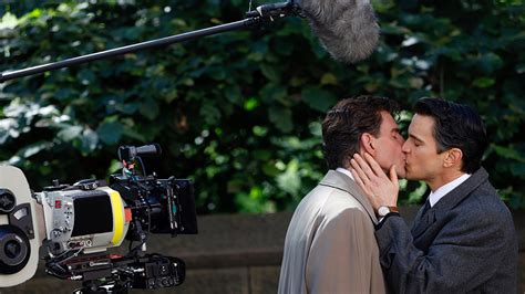 Bradley Cooper On Set Of Leonard Bernstein Movie Kissing Matt Bomer