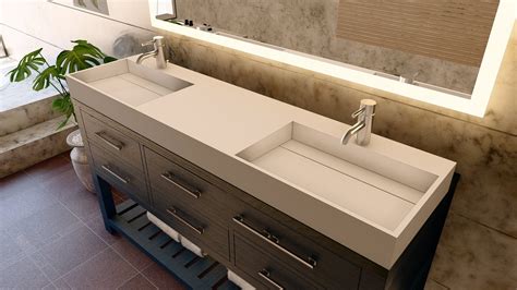 This product's high quality durable, and traditional styling makes it a perfect vanity top for any bathroom decor. 72 Inch Double Sink Bathroom Vanity Top Only